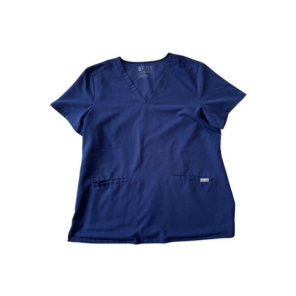 FIGS 2 pocket Scrubs Top; Technical Collection; Size L; Blue - Picture 1 of 8